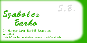 szabolcs barho business card